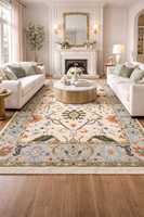 Tapis d'appoint moderne personnalisé de style persan abstrait, noué à la main en laine/soie, à poils ras, antidérapant, adapté aux animaux domestiques, 1 pièce, très durable