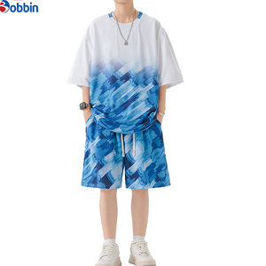 Conjunto de Camiseta de Manga Corta para Hombre, Informal, Elegante, de Verano, Tejido Transpirable, Corte Holgado, Conjunto Deportivo Informal Unisex - Product Image 3