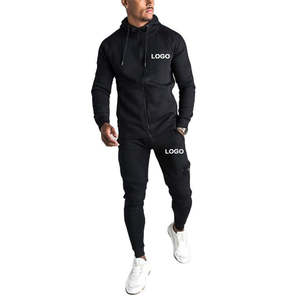 Conjunto de Dos Piezas de Ropa Deportiva para Hombre, Sudadera con Capucha y Pantalones Deportivos de Poliéster, Tallas Grandes, Personalizables, Venta al Por Mayor - Product Image 1