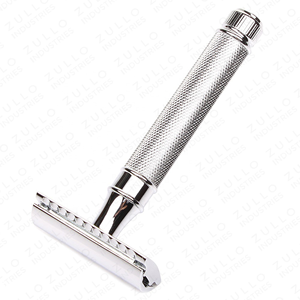 Maquinilla de Afeitar de Seguridad Cromada Personalizada OEM, Maquinilla de Afeitar de Doble Filo de Acero Inoxidable de Primera Calidad para Afeitado Profesional - Product Image 4