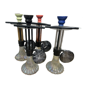 Set de Hookah de Lujo con Diseño de Pistola, Base de Vidrio Grabada, Manguera de Madera, Cazoleta de Cerámica, Shisha en Tono Dorado para Regalo de Fiesta en Casa - Product Image 6