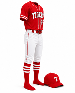 Tigers Baseball Uniform Set Red Jersey Pants Socks <b>Cap</b> Men's Moisture Wicking Polyester All Seasons Team Apparel - Product Image 5