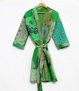 Kimono indio hecho a mano con patchwork de algodón kantha, elegante ropa de playa para mujer, bata de baño estilo japonés, kimono con patchwork, regalo para ella. - Product Image 1