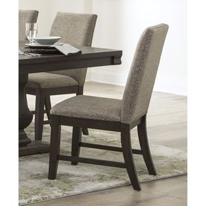 Set da Pranzo Tradizionale 6 Pezzi con Base a Doppio Piedistallo, Sedie Laterali Imbottite Beige, Panca e Tavolo in Legno per Sala da Pranzo - Product Image 4