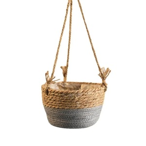 Handmade Eco Friendly Jute Rope Hanging <b>Planter</b> Woven Plant Basket With <b>Plastic</b> Liner Style Decorative Flower <b>Pot</b> Holder - Product Image 3