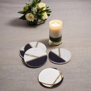 Sous-verres minimalistes/sous-verres modernes/sous-verres à thé Vintage Sous-verres de luxe Sous-verres en marbre gravés Sous-verres en marbre personnalisés - Product Image 1