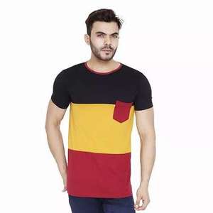 Men's <b>Raglan</b> Sleeve T-Shirt Regular Fit O-Neck Knitted Casual Solid Color 100% Cotton Canvas Front Logo Breathable VYRRA - Product Image 3