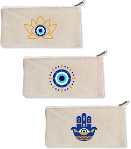 Pochette zippée multifonction en toile de coton premium, sac organisateur durable, étui de rangement cosmétique de voyage, écologique pour tous les jours - Product Image 3