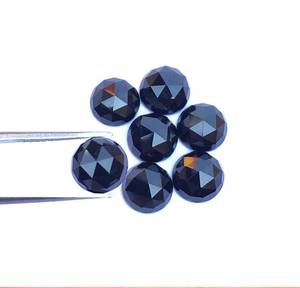 Prix de gros Spinelle noire naturelle, pierre précieuse en vrac, taille rose, forme ronde, tailles de spinelle disponibles, pour la fabrication de bijoux - Product Image 3