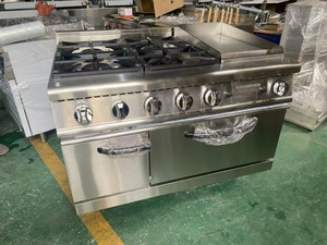 Estufa de <span class=keywords><strong>Gas</strong></span> de Acero Inoxidable de 4 Quemadores, la Más Popular, con Plancha y Horno, Independiente, para Cocina Comercial - Product Image 5