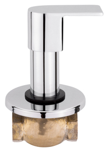 Grifo de pared de latón cromado con válvula oculta y brida, de alta resistencia para uso en baño. - Product Image 3