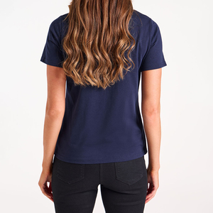 New Arrival High Quality Women's Polyester <b>Slim</b> Fit T-Shirt Short Sleeves Crew Neck Customized Logo Solid Color Shirt - Product Image 5