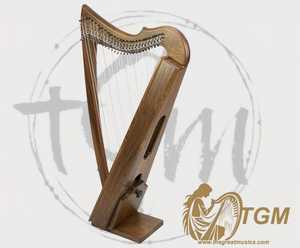 Harpe à levier à 27 cordes de qualité supérieure, fabriquée à la main, avec étui, en bois de haute qualité, finition naturelle, légère, harpes à poser sur les genoux - Product Image 1