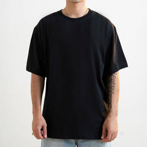 T-shirt noir oversize à col rond, manches courtes, coupe décontractée, style streetwear décontracté, vente en gros - Product Image 1