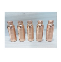 1 Pcs Botol Air Tembaga Klasik Mewah Ramah Lingkungan Desain Cangkir Lurus Set Peralatan Minum Logam Berkilau