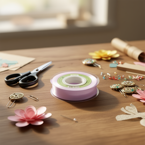 Nastro in chiffon ILAN 2 cm x 35 iarde viola chiaro per artigianato e decorazioni - Product Image 3