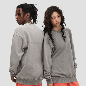 OEM Fabricant Vintage Personnalisé Lavage À L'acide Pull Lourd Hommes 100% Coton Blanc Sérigraphie Brodé Sweatshirts - Product Image 4