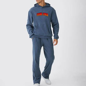 Conjunto Deportivo de Felpa para Hombre, 100% Algodón, con Logotipo Personalizado, Transpirable, con Cierre, Lavado Ácido, Estampado, para Invierno - Product Image 2