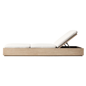 Modern Minimalist Sun Lounger Teak Wood Durable Platform Base Adjustable <b>Backrest</b> Outdoor Poolside Furniture Resort Customized - Product Image 2