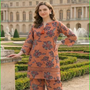 Ensemble de cordons imprimés floraux en coton rustique Schiffli - Product Image 1
