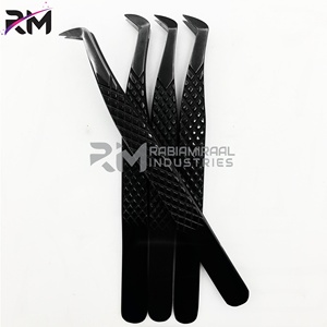 Pinzas para Pestañas RMI de Color Negro, Marca Privada, Acero Inoxidable Antiestático, Precisión, Durabilidad, Punta de Fibra en Forma de L de 45 y 90 Grados - Product Image 5