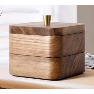 Caja de Madera de Estilo Vintage con Acabado Natural, Bisagra de Latón Única, Organizador de Madera, Decoración Artesanal para Escritorio y Caja de Regalo Corporativa - Product Image 5