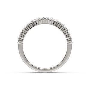 แหวนแต่งงานแบบ Eternity Band ประดับเพชรโมอิสซาไนต์สีขาวทองคำขาว ทรงบาแกตต์และทรงกลมเจียระไนแบบ Brilliant สามแถว สำหรับผู้หญิง เหมาะสำหรับวันครบรอบแต่งงาน - Product Image 2