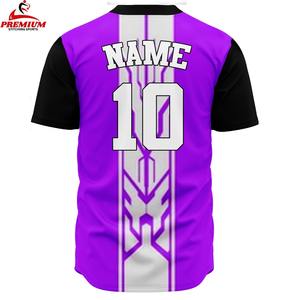 Maillots de baseball personnalisés pour hommes, vente en gros, chemises à manches courtes boutonnées, uniformes sportifs hip-hop, grandes tailles, respirants, anti-UV - Product Image 3