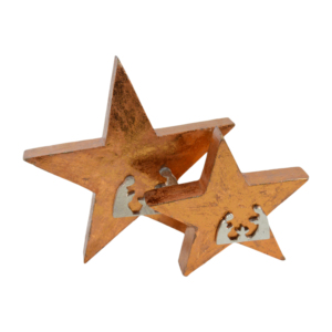 Juego de 2 Estrellas Rojas de Madera de Mango Tallada, Adornos Navideños, Decoración para el Hogar, al Mejor Precio - Product Image 2