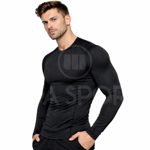 Camiseta Deportiva de Compresión Personalizada OEM, Unisex, Manga Larga, Ropa de Entrenamiento, Transpirable, Elástica en Cuatro Direcciones, para Adolescentes, Estampado Sólido - Product Image 3