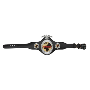 Ceinture de champion personnalisée avec emblème Aigle Argenté et Globe, ceinture de titre en cuir noir de qualité supérieure pour le sport - Product Image 1