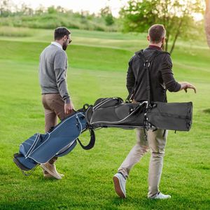 <b>Golf</b> Stand Cart <b>Bag</b> with 4-Way Divider PU <b>Leather</b> Carry Organizer with Pockets - Product Image 3