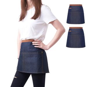 Delantal para trabajo y eventos, para mujeres y hombres, para salón de belleza, uniforme de camarero, con logo personalizado, de algodón, sin mangas, delantal de chef reutilizable - Product Image 5