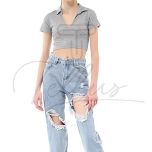 En Venta: Top Corto Casual y Cómodo para Mujer, Primavera/Otoño 2024, Top de Alta Calidad con Logotipo Frontal - Product Image 6