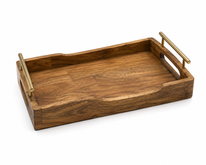 Plateau décoratif à poignées en bois et en métal, pour bricolage - Product Image 5