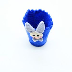 Blue Felt Bunny Face Pen <b>Holder</b> With <b>Makeup</b> Brushes Storage For Desk Organization - Product Image 5