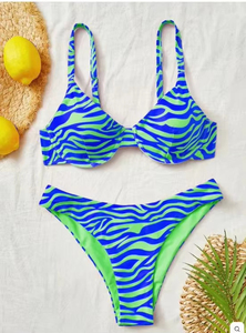 Women Solid <b>Bikini</b> Set Crossed Halter Triangle Bra <b>Push</b> <b>up</b> <b>Top</b> Cheeky Bottoms Two Piece Swimwear Quick Dry Seamless Spandex - Product Image 4