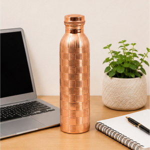 Premium Quality Seamless Pure <b>Copper</b> <b>Bottle</b> Handcrafted Solid <b>Copper</b> <b>Drinking</b> Vessel BPA-Free Antimicrobial Water <b>Bottle</b> - Product Image 2