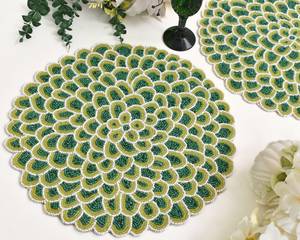 Handmade Bohemian Floral Polyester Cotton Beaded Runner Placemat Elegant <b>Table</b> Decor Stylish Dining Room Wedding <b>Table</b> Setting - Product Image 3