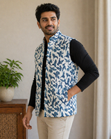 Veste sans manches matelassée imprimée unisexe pour hommes et femmes, gilet en pur coton, imprimé à la main, style ethnique, veste à superposer, boutique