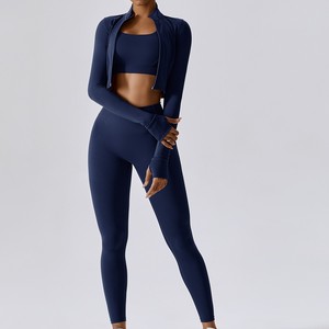 Leggings de Cintura Alta para Mujer, Color Sólido, Elásticos, Transpirables, Ropa Deportiva con Logotipo Estampado - Product Image 3