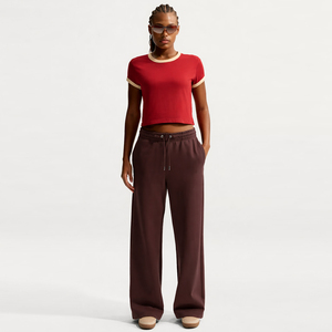 Novedad de Primavera-Verano para Mujer Europea y Americana: Blusa Casual Holgada de Algodón sin Cuello, Color Liso - Product Image 2