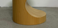 Tabouret en bois courbé avec coussin en cuir rouge, siège rond, repose-pieds moderne en forme de C, tabouret de bar, mobilier directement de l'usine