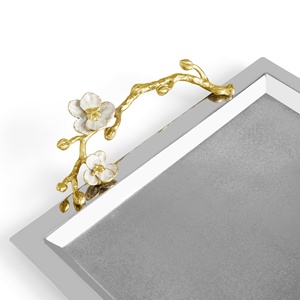Plateau en forme de feuille de ginkgo, plateau décoratif en ginkgo, plateau de service en ginkgo, plateau en métal en forme de feuille de ginkgo - Product Image 2