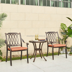 Juego de bistró de Metal para Patio, muebles antiguos de aluminio fundido para exteriores, mesa y silla, gran oferta, <span class=keywords><strong>2022</strong></span> - Product Image 4