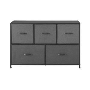 Commode de rangement en tissu à 5 tiroirs de 40 po de large pour chambre à coucher, cadre en métal gris - Product Image 4