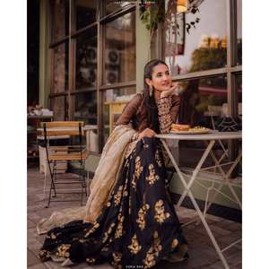 Conjunto de Top, Pantalones Palazzo y Dupatta de Chifón de Diseño para Fiesta, con Bordado, Atuendo Elegante para la Noche - Product Image 6