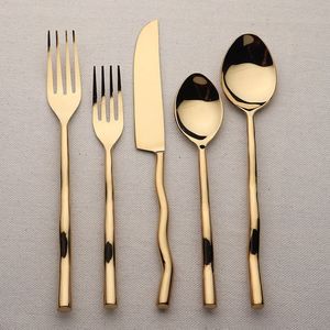 Juego de vajilla, juego de cubiertos de marca, juego de cubiertos en caja de regalo de lujo, accesorio de vajilla elegante de primera calidad, juego de utensilios de cocina dorados - Product Image 1