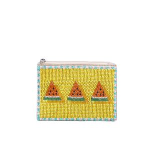 Beaded Coin <b>Purse</b> Bohemian Style Handcrafted Cartoon Bag Fruit Pattern Open Closure Polyester Breathable - Product Image 5