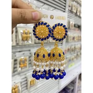 Pendientes de joyería fina cristiana de la India Étnico Egipto Joyería india para mujer Pendientes de tuerca Pendientes bohemios clásicos Jhumka - Product Image 2